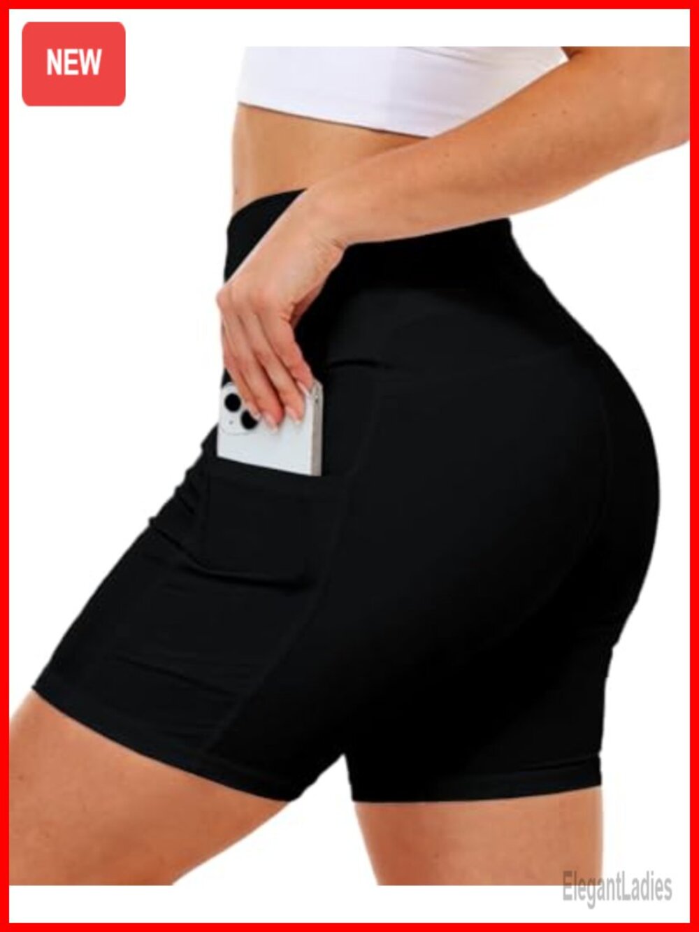 Women 7" Yoga Athletic Shorts with Pockets UPF 50+ High Rise Biker Shorts
